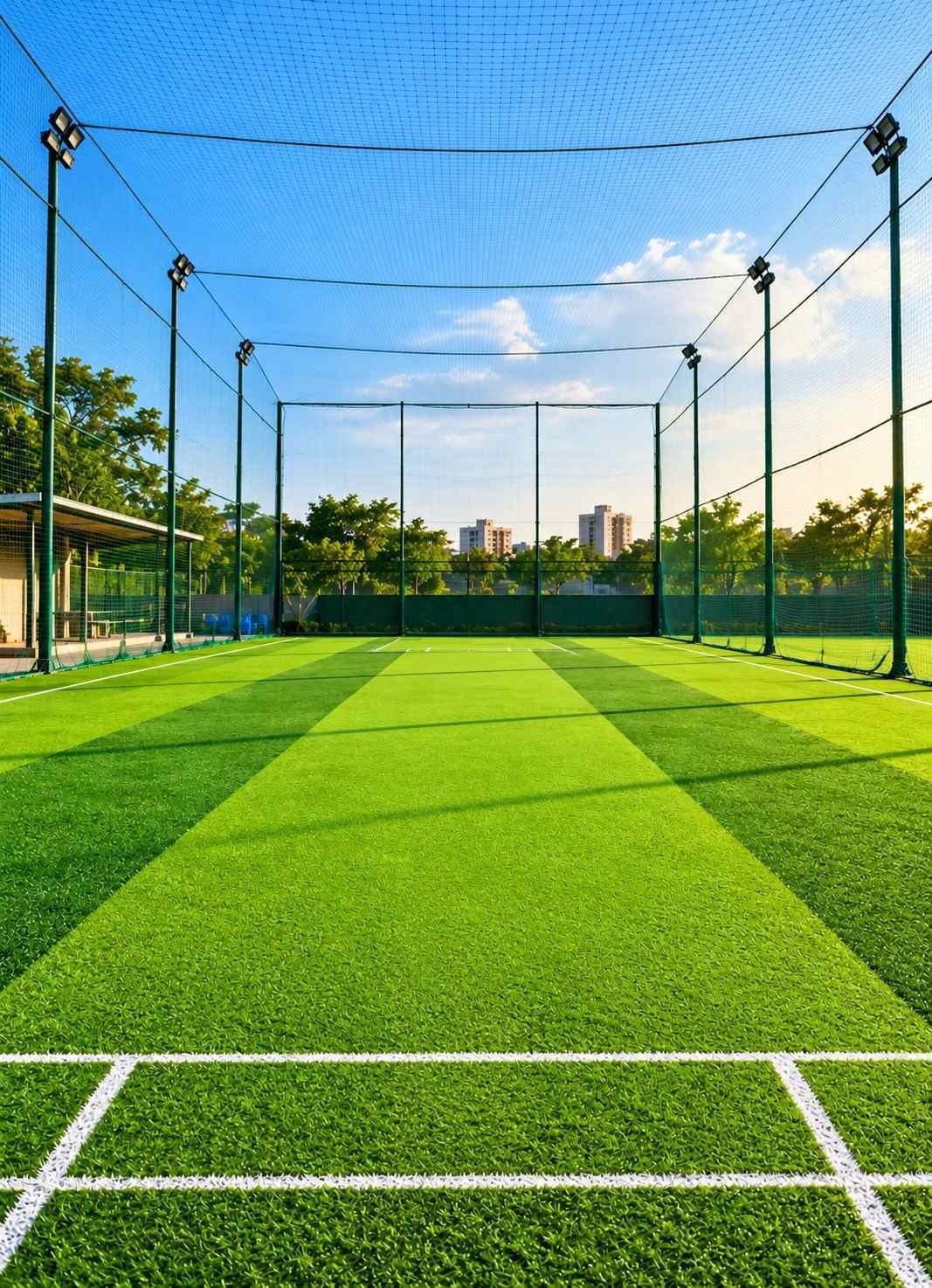 Football and cricket turf at Mountain Woods Farmstay, Khopoli